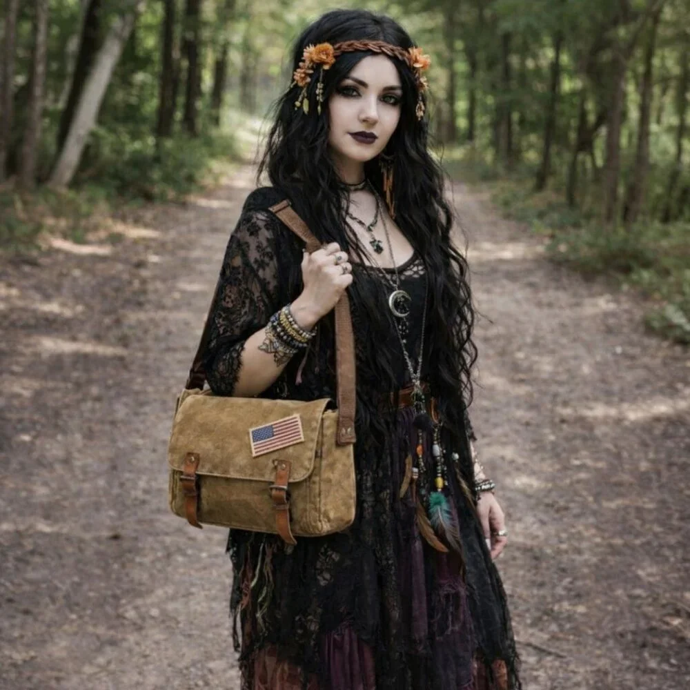 Rothco Desert Drab Heavyweight Canvas Leather Accent Cross Body Messenge… - Picture 2 of 11